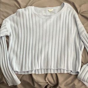 Baby blue garage cropped sweater